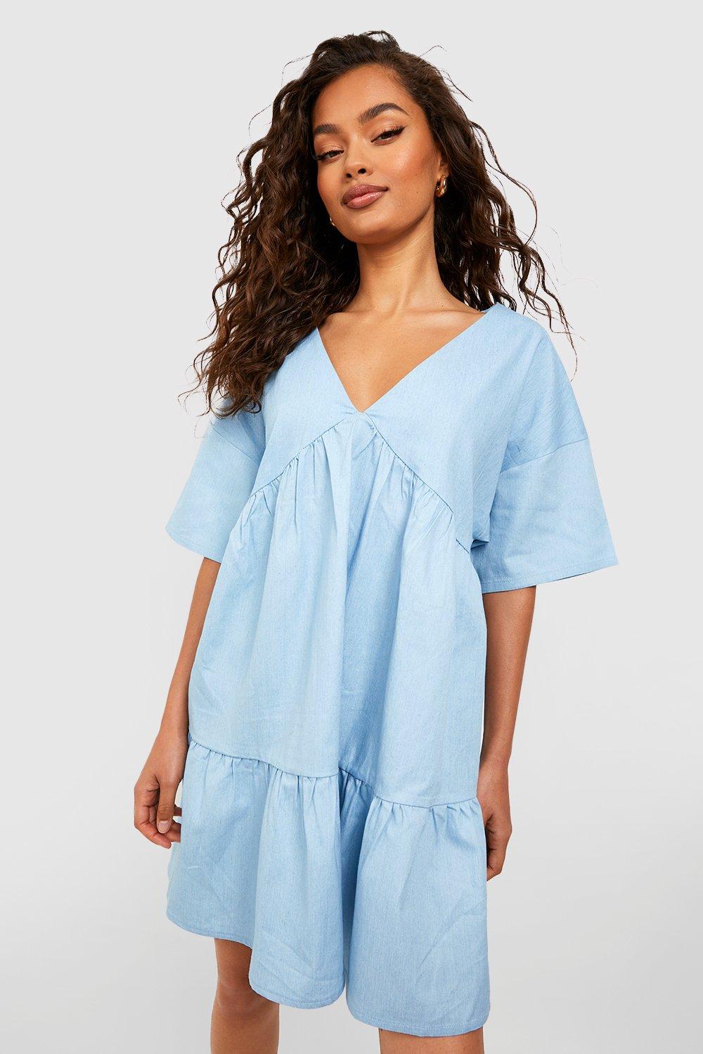 Boohoo pale hot sale blue dress